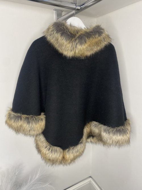 black fur pomncho