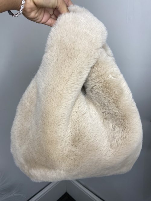 cream fur bag 1