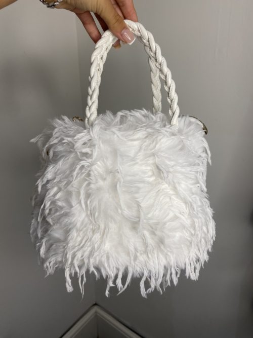 white fluffy bag