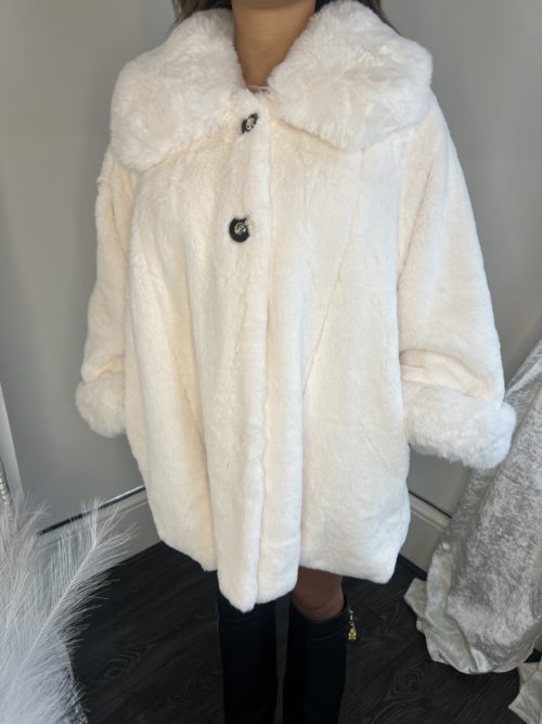 cream fluff coat