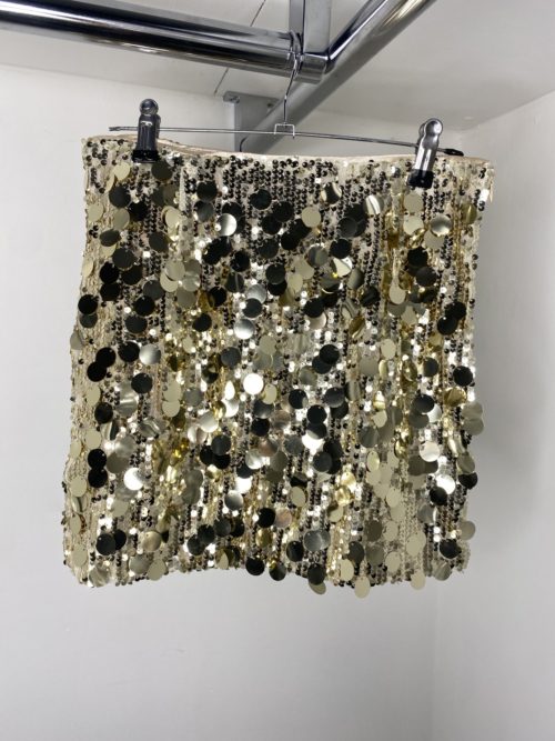 gold sequin skirt