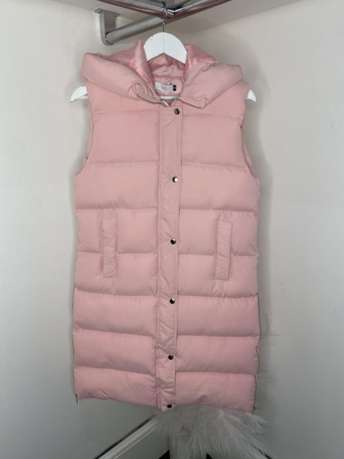 pink puffa gilet