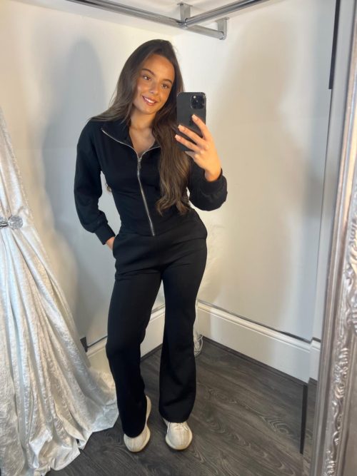 black corset tracksuit