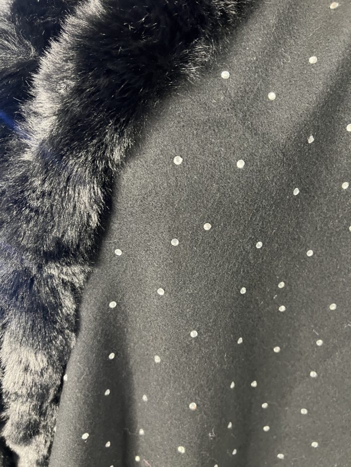 Diamante Stud Cape With Faux Fur Trim - Image 2