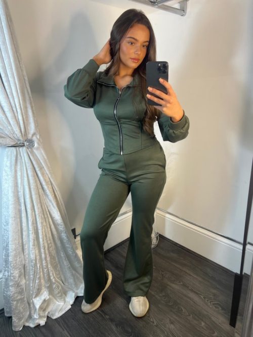 khaki corset tracksuit