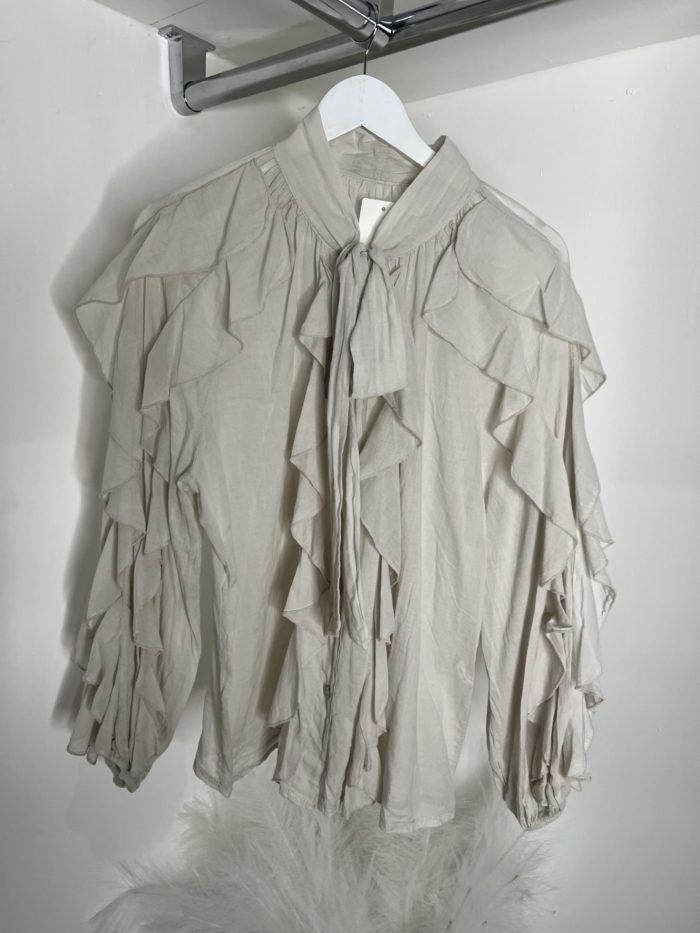 Pussybow Blouse With Frill Detail - Image 6