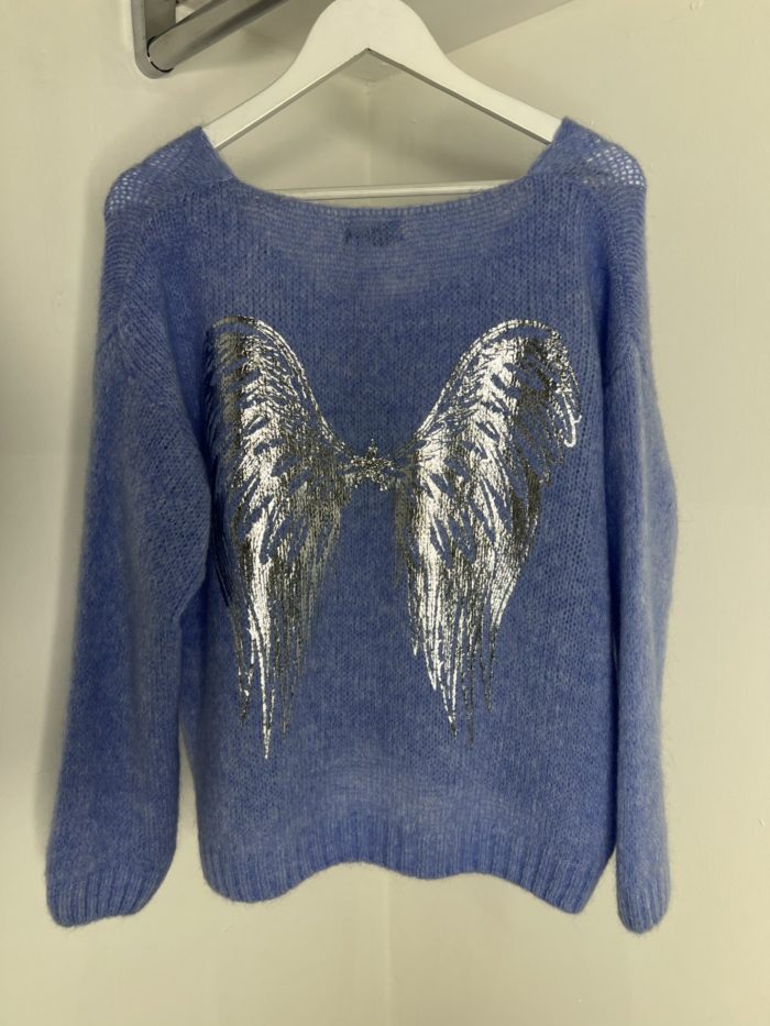 Metallic Angel Back V Neck Jumpers - Image 6