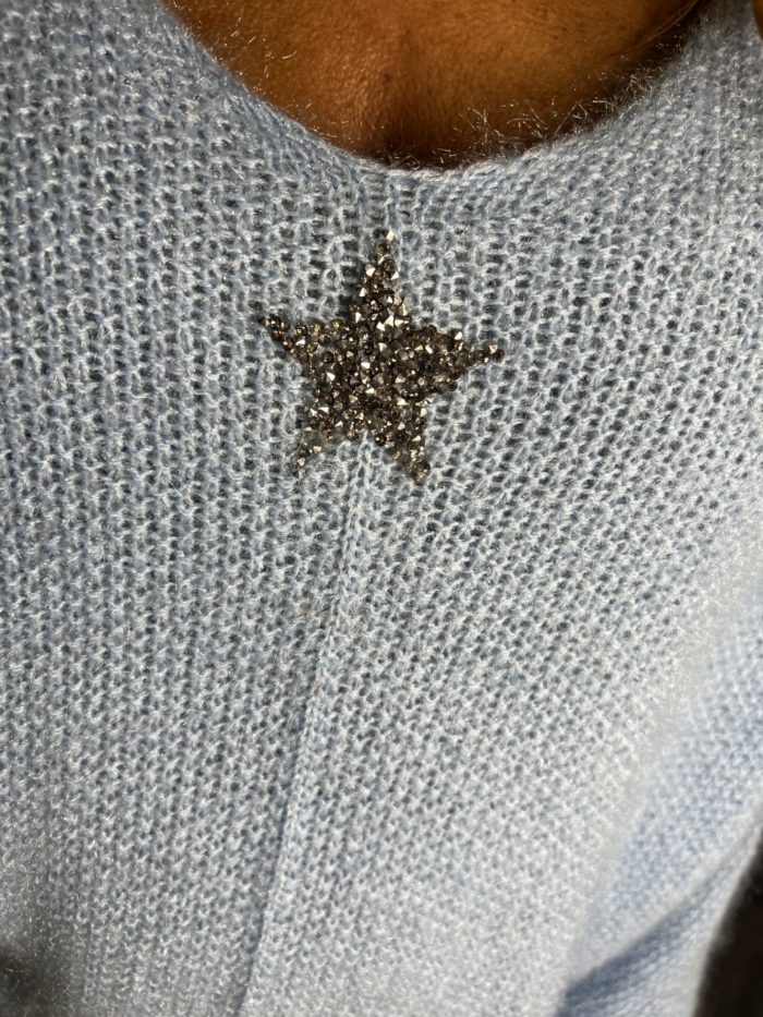 Oversized Shimmer Knit Jumper With Star Detail - Image 7