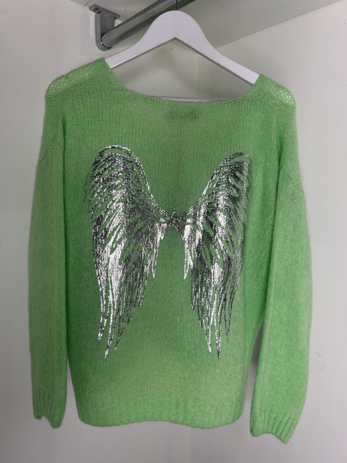 Metallic Angel Back V Neck Jumpers - Image 5