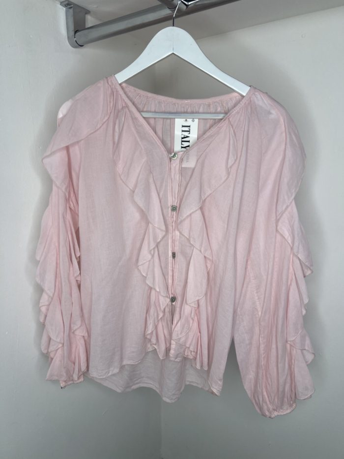 Frill Detail 100% Cotton Blouse - Image 6