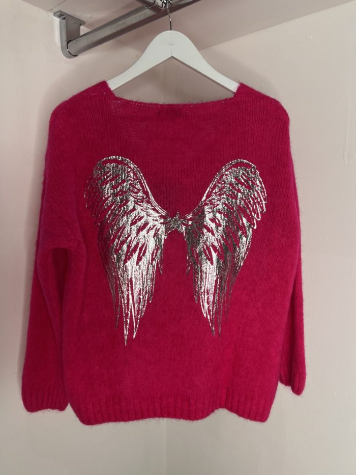 Metallic Angel Back V Neck Jumpers - Image 3