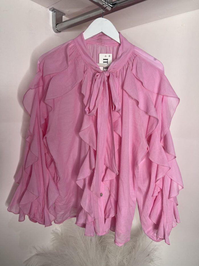 Pussybow Blouse With Frill Detail - Image 5