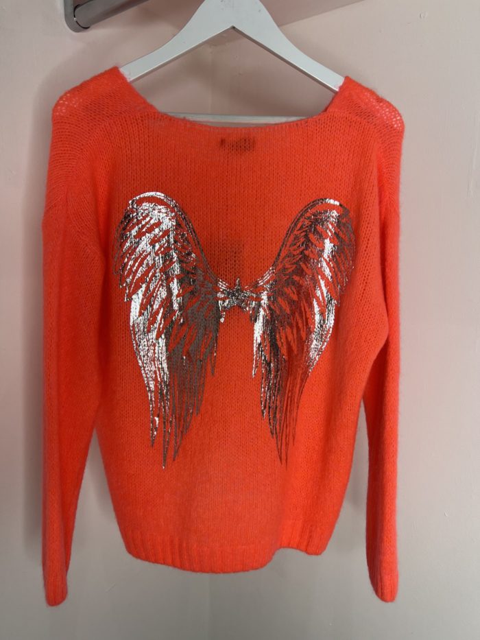 Metallic Angel Back V Neck Jumpers - Image 4