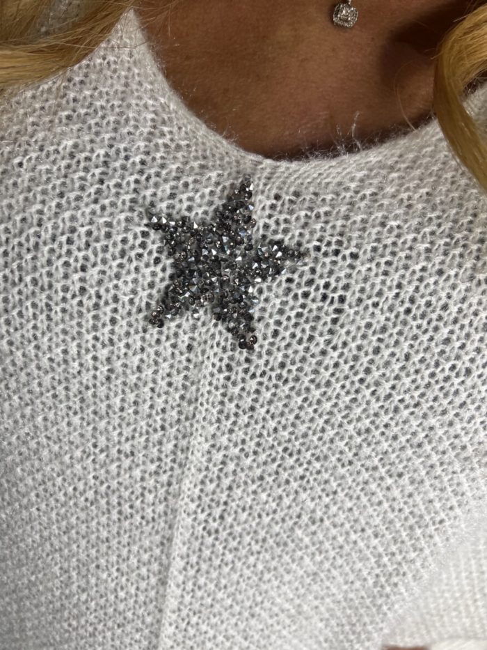 Oversized Shimmer Knit Jumper With Star Detail - Image 8