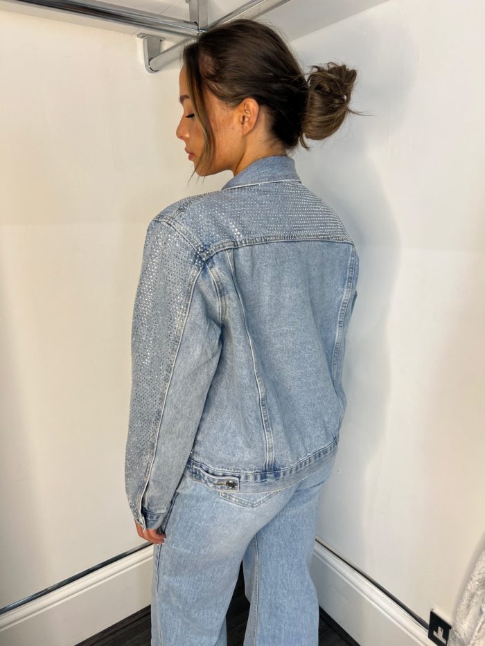 Diamonte Stud Denim Jacket - Image 3