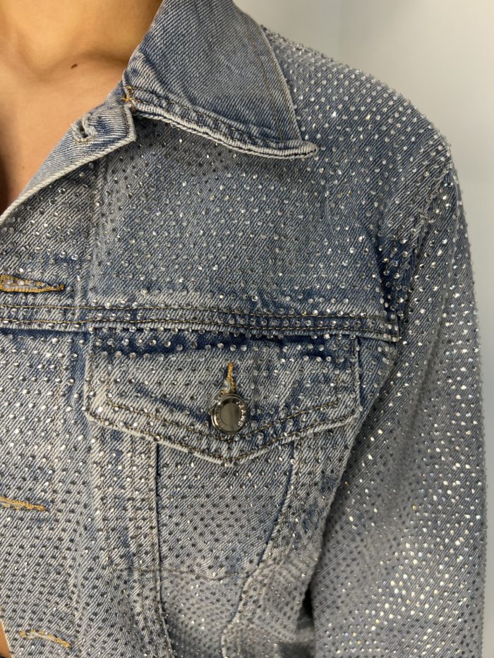 Diamonte Stud Denim Jacket - Image 2