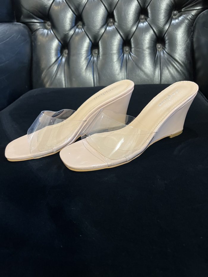 Nude Perspex Wedges - Image 2