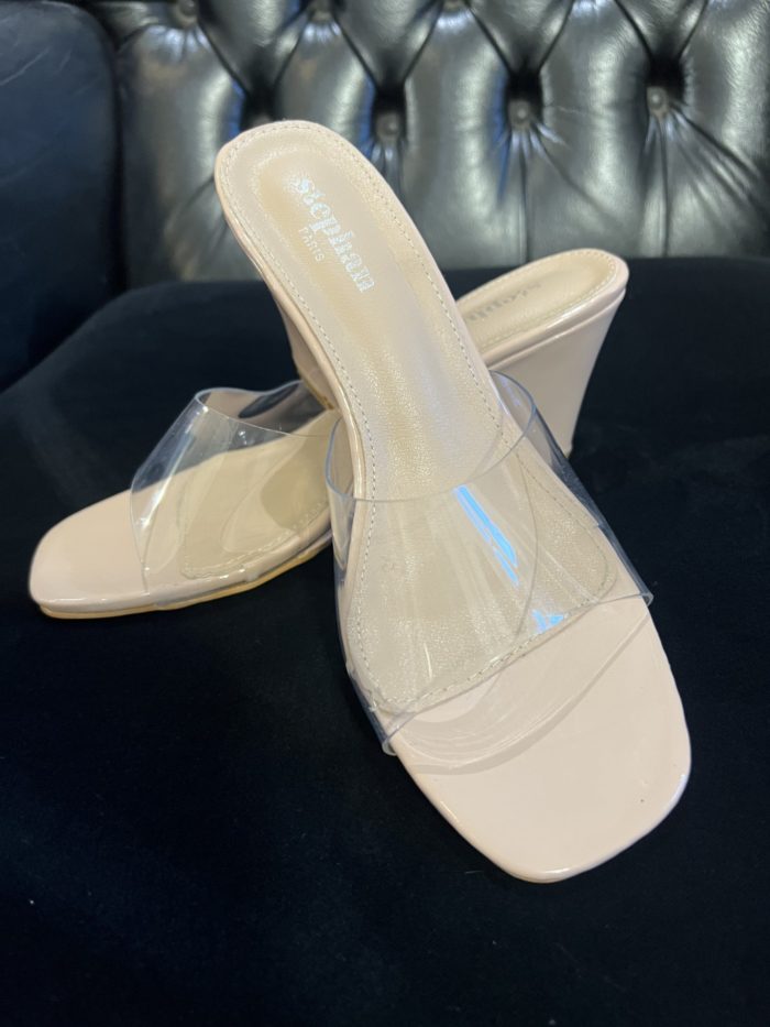 Nude Perspex Wedges - Image 3