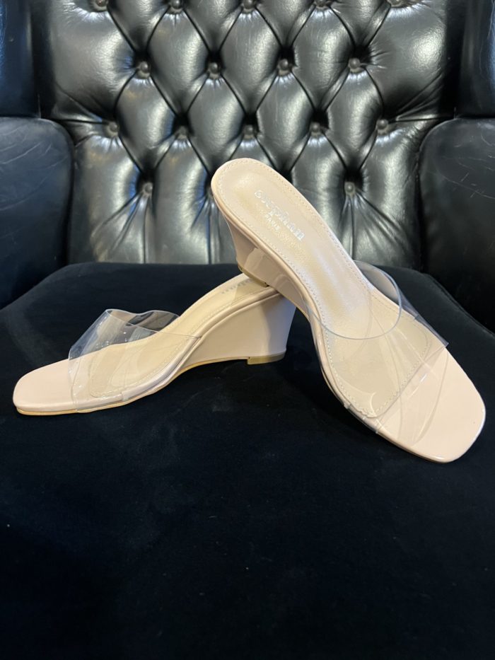 Nude Perspex Wedges